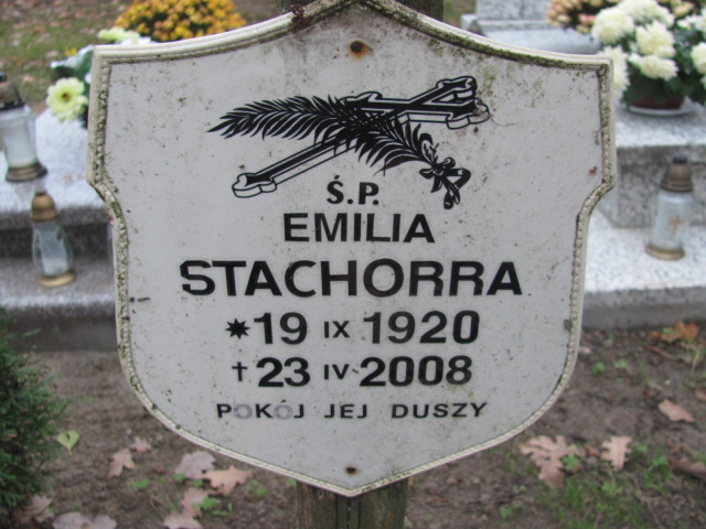 Emilia Stachorra 1920 Mielno - Grobonet - Wyszukiwarka osób pochowanych