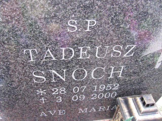 Tadeusz Snoch 1952 Mielno - Grobonet - Wyszukiwarka osób pochowanych