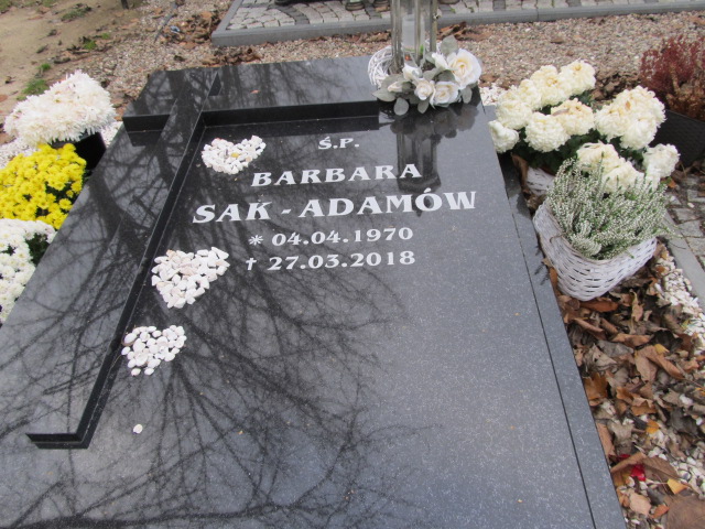 Barbara Adamów Sak 1970 Mielno - Grobonet - Wyszukiwarka osób pochowanych