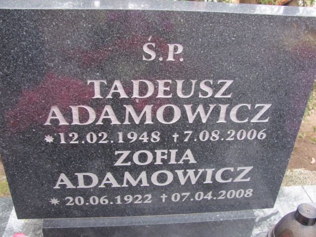 Zofia Adamowicz 1922 Mielno - Grobonet - Wyszukiwarka osób pochowanych