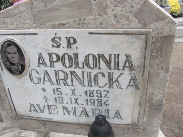 Apolonia Garnicka 1892 Mielno - Grobonet - Wyszukiwarka osób pochowanych